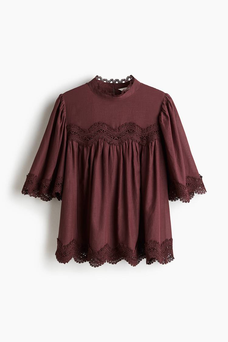 Lace-trimmed top