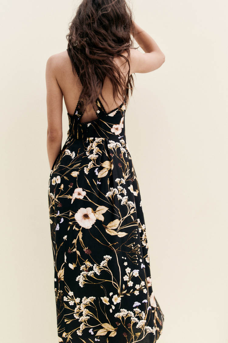 Linen-blend dress
